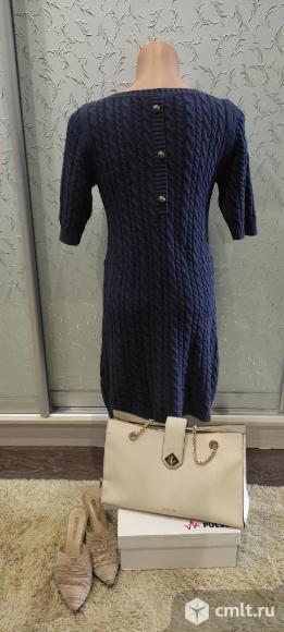 Продаю трикотажное платье темно-синего цвета.. Фото 6.