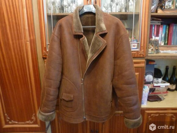 Куртка кожаная зимняя мужская на меху 60 размер. Фото 1.