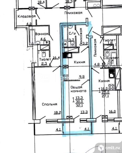 1-комнатная квартира 31 кв.м. Фото 20.