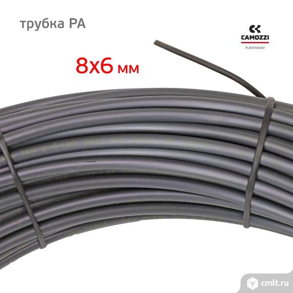 Трубка полиамидная 8х6мм ЧЕРНАЯ Camozzi (1пм) пневматическая. Фото 2.