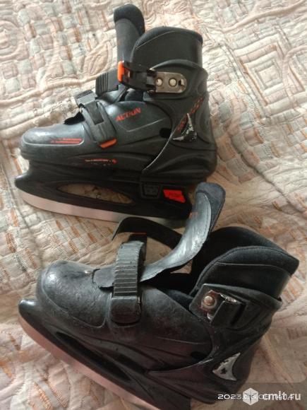 Коньки хоккейные раздвижные детские. Фото 1.