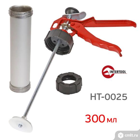 Пистолет для герметика Intertool HT-0025 алюминиевая туба 400мл. Фото 2.