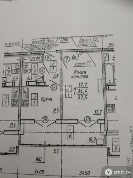 1-комнатная квартира 37,5 кв.м. Фото 10.