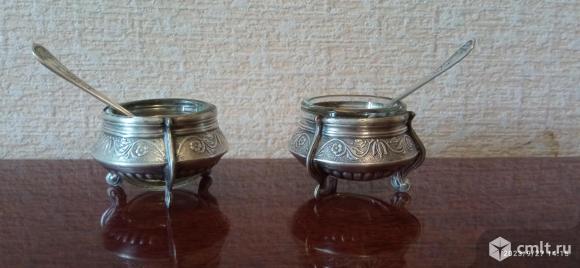 Продаю набор: солонка, перечница (мельхиор), 1972 г.. Фото 1.