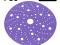 Круг шлифовальный Sandwox 328+ (Р80; 150мм) Purple Ceramic (multiholes) фиолетовый на липучке. Фото 1.