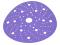 Круг шлифовальный Sandwox 328+ (Р220; 150мм) Purple Ceramic (multiholes) фиолетовый на липучке. Фото 1.