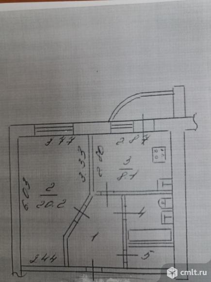 1-комнатная квартира 39,2 кв.м. Фото 1.