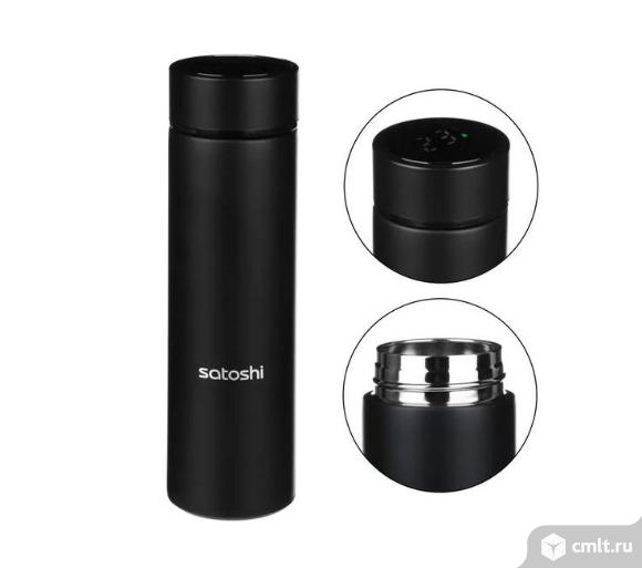 Tepмокружка Satоshi 0,45 л черный "умный термoс" мoдель 841-823. Фото 1.