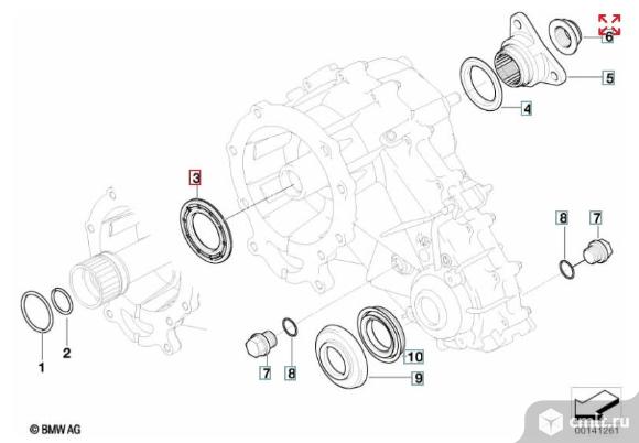 RR 27107535718 - Сальник раздаточной коробки NV124, NV125 (выходной вал АКПП) BMW E46, E53. Фото 2.