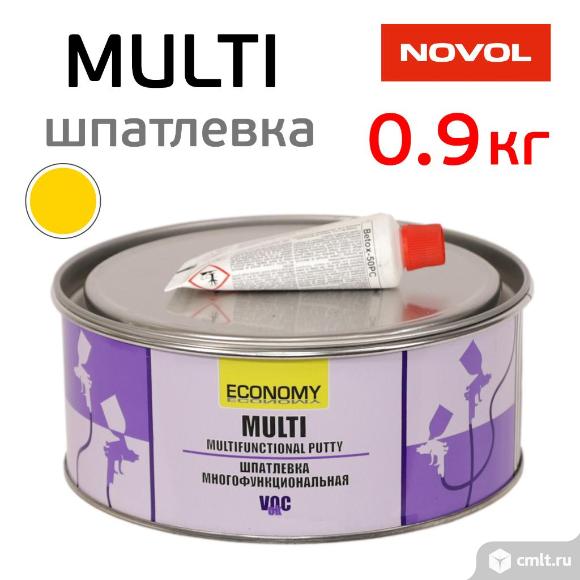 Шпатлевка Novol Asia MULTI (0,9кг) многофункциональная (мягкая, цвет желтый). Фото 1.