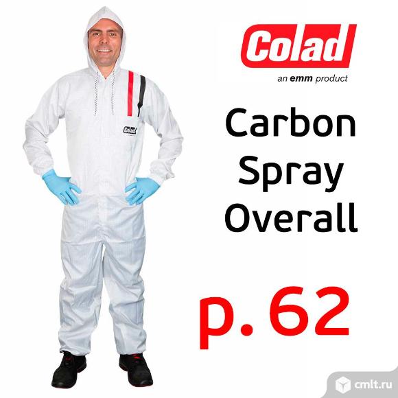 Комбинезон малярный Colad (р. 62) Carbon Spray Overall с капюшоном многоразовый, защитный. Фото 1.