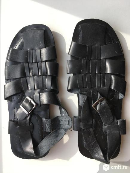 Сандалии босоножки новые кожа мужские размер 45/44 черные лето обувь бренд. Фото 1.