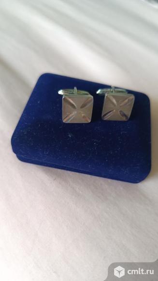 Запонки, серебро. Фото 1.