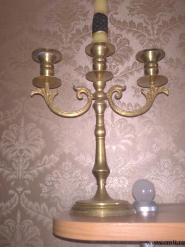 Подсвечник из латуни, высота 32 см