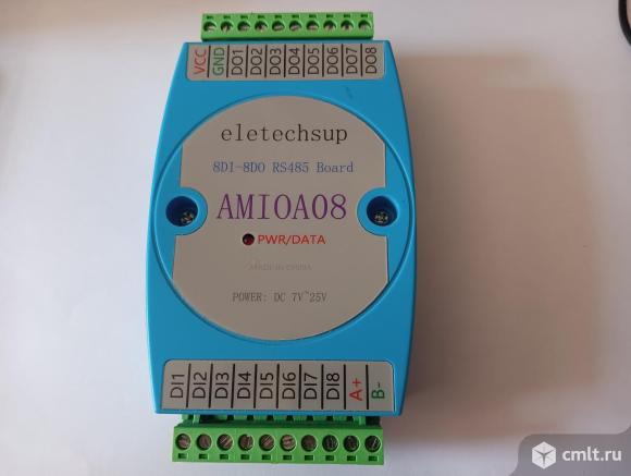 Модуль дискретного ввода/вывода AMIOAO8 с RS485 протокол Modbus RTU 8 каналов. Фото 1.