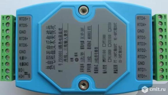 Модуль датчиков температуры для ПЛК 6 каналов PT100 или PT1000. Фото 1.
