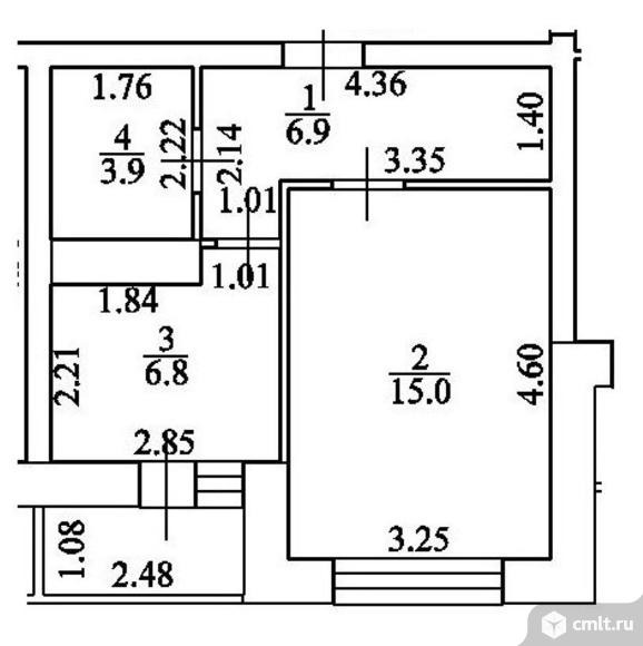 1-комнатная квартира 32,6 кв.м. Фото 3.