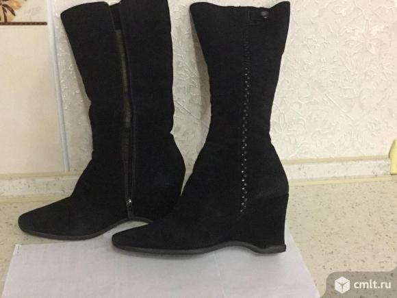 Сапоги женские натуральная замша размер 39. Фото 1.
