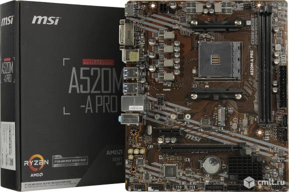 Материнская плата MSI A520M-A PRO, SocketAM4. Фото 1.