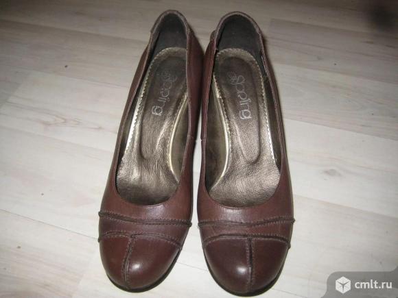 Туфли женские кожаные коричневые. Фото 1.