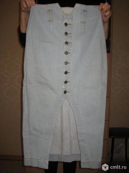 Юбка женская джинсовая голубая. Фото 1.