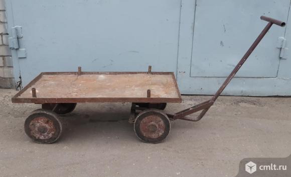 Тележка платформенная усиленная 1000*500 предназначена для работы по перевозке тяжелых грузов.. Фото 1.