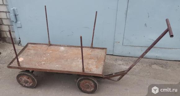 Тележка платформенная усиленная 1000*500 предназначена для работы по перевозке тяжелых грузов.. Фото 4.