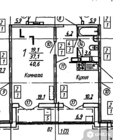 1-комнатная квартира 37,1 кв.м. Фото 17.