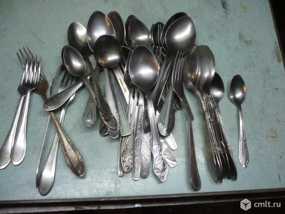 Ложки-вилки нерж.. Фото 1.