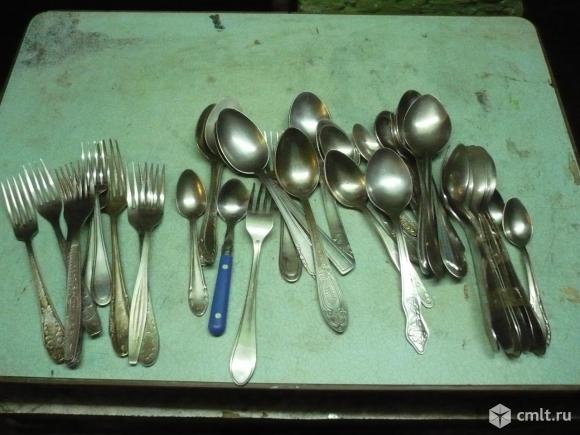 Ложки-вилки нерж.. Фото 2.