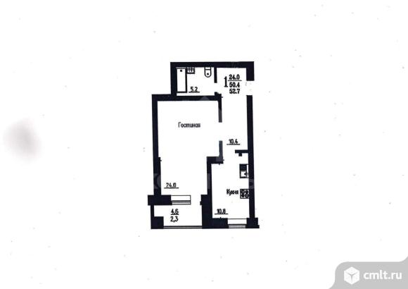 1-комнатная квартира 50,3 кв.м. Фото 1.