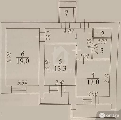 2-комнатная квартира 62,4 кв.м. Фото 17.