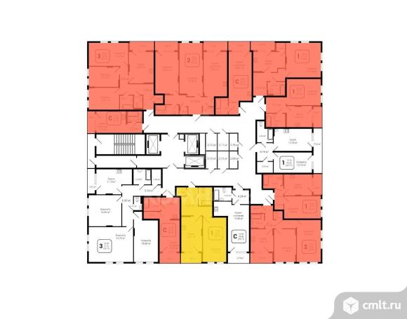 1-комнатная квартира 45,63 кв.м. Фото 5.