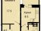 1-комнатная квартира 44 кв.м. Фото 12.