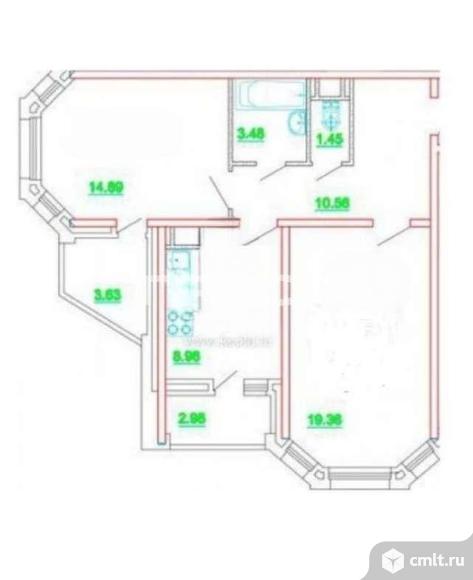 2-комнатная квартира 66,1 кв.м. Фото 17.
