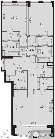 3-комнатная квартира 100,9 кв.м - ЖК "Sydney City". Фото 1.