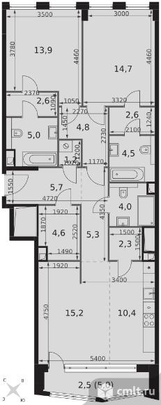 3-комнатная квартира 99,3 кв.м - ЖК "Sydney City". Фото 1.