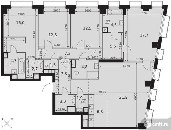 5-комнатная квартира 140,5 кв.м - ЖК "Sydney City". Фото 1.