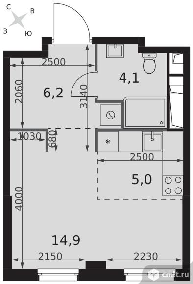 1-комнатная квартира 30,2 кв.м - ЖК "Sydney City". Фото 1.