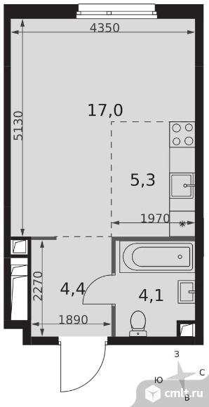 1-комнатная квартира 30,8 кв.м - ЖК "Sydney City". Фото 1.