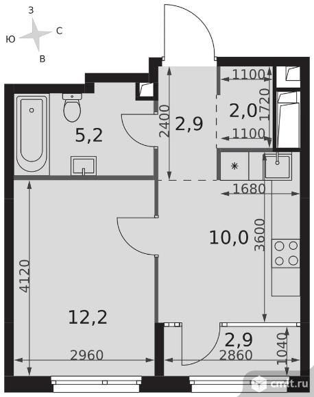 1-комнатная квартира 35,2 кв.м - ЖК "Sydney City". Фото 1.