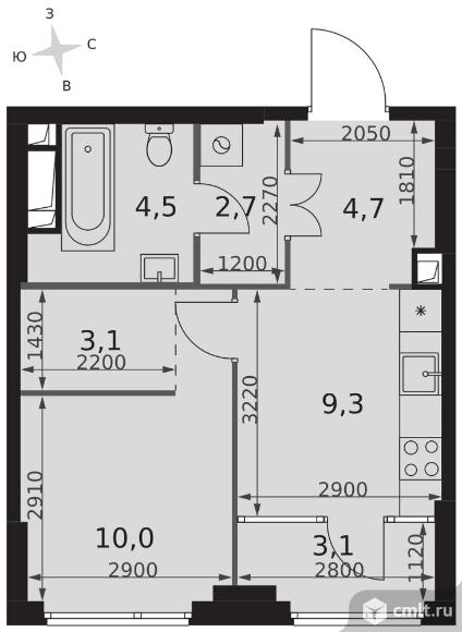 1-комнатная квартира 37,4 кв.м - ЖК "Sydney City". Фото 1.