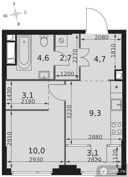 1-комнатная квартира 37,5 кв.м - ЖК "Sydney City". Фото 1.