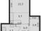1-комнатная квартира 32,6 кв.м. Фото 2.