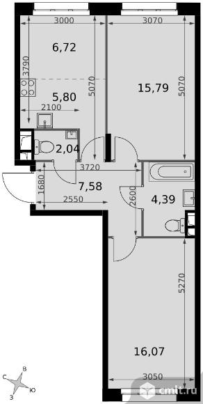 3-комнатная квартира 58,39 кв.м - ЖК "Движение. Говорово". Фото 1.