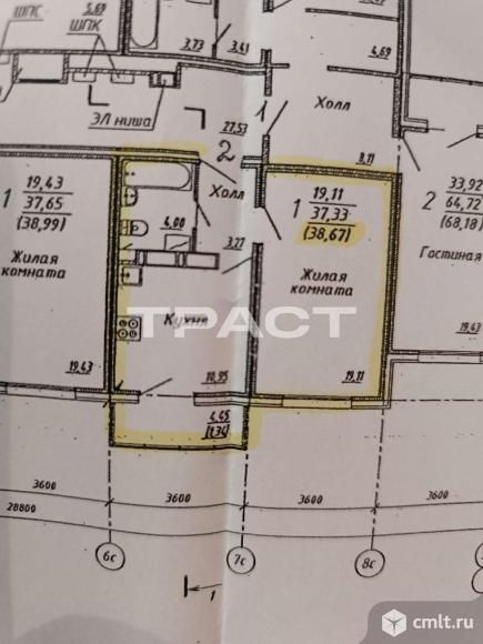 1-комнатная квартира 38 кв.м. Фото 13.