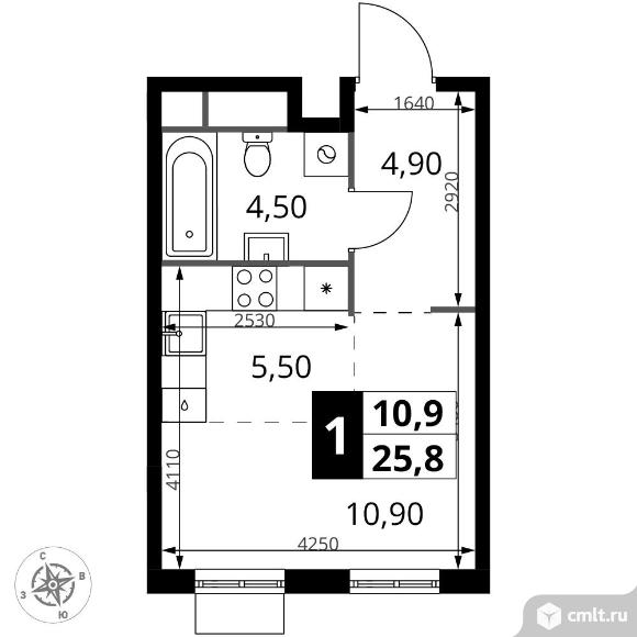 1-комнатная квартира 25,8 кв.м - ЖК "1-й Химкинский". Фото 1.