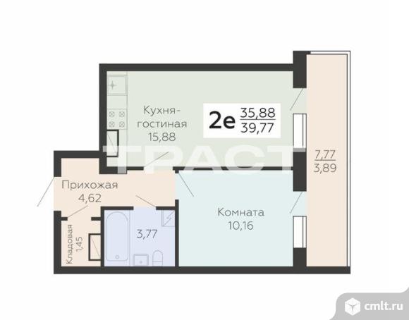 2-комнатная квартира 40 кв.м. Фото 1.