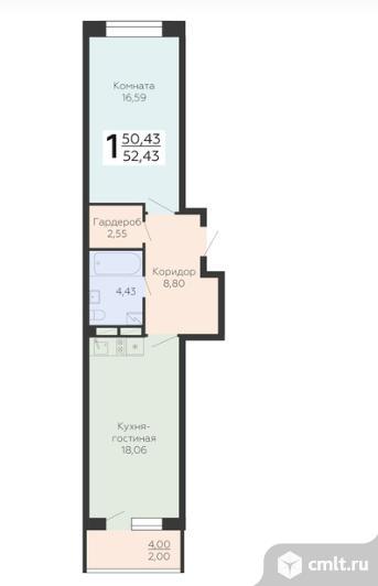 2-комнатная квартира 52,43 кв.м. Фото 2.