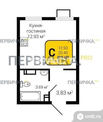 1-комнатная квартира 31,8 кв.м. Фото 1.